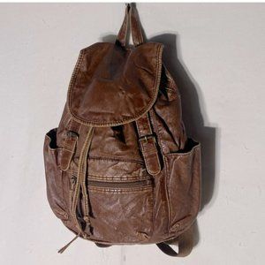 Vintage Y2K Mossimo Brown Faux Leather Backpack